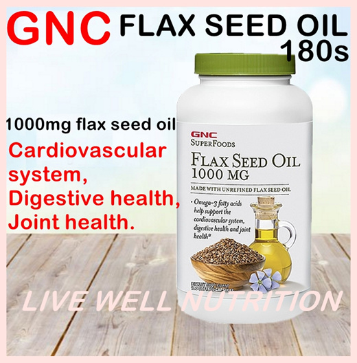 Qoo10 Gnc Superfoods Flax Seed Oil 1000 Mg 180 Softcapsules