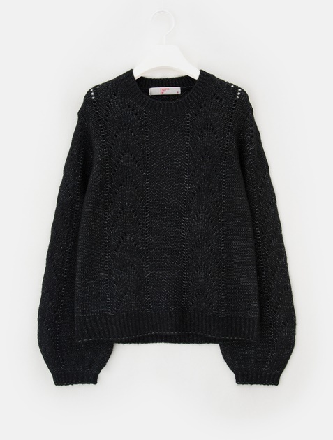 8SECONDS Mohair Balloon Sleeve Knit Pullover - Black