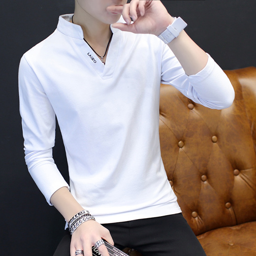 mens polo long sleeve v neck t shirts