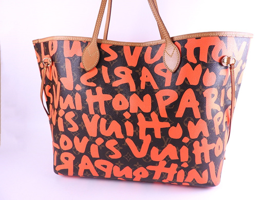 Louis Vuitton LOUIS VUITTON Monogram Graffiti Neverfull GM Tote Bag Orange  M93702 Gold Hardware