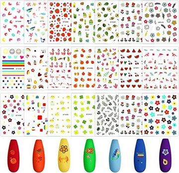 24 Sheets Airbrush Stencils Nail Stickers for Nails Heart