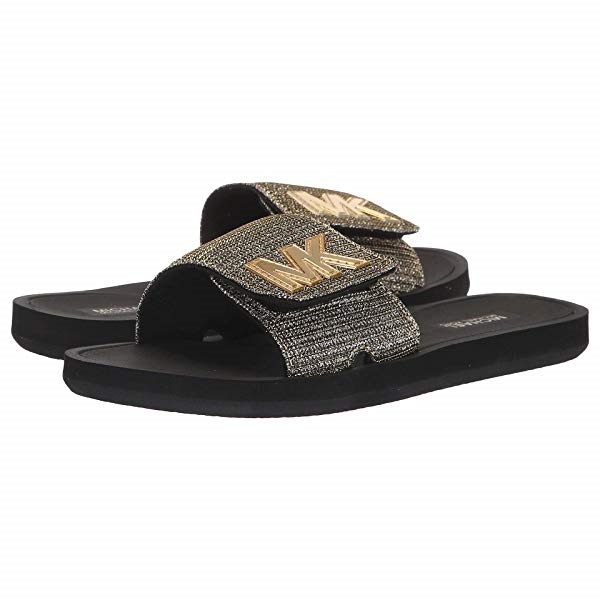 mk glitter slide sandals