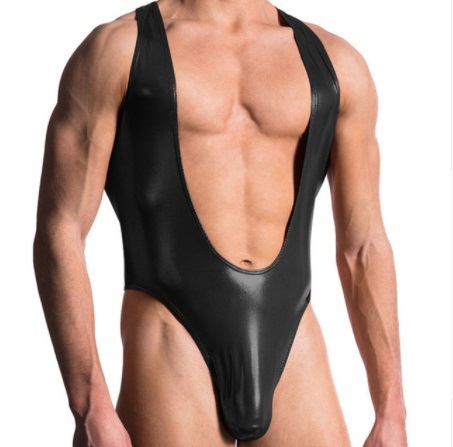 Qoo10 Body Suit Sexy Lingerie Faux Leather Latex Bodysuit Gay