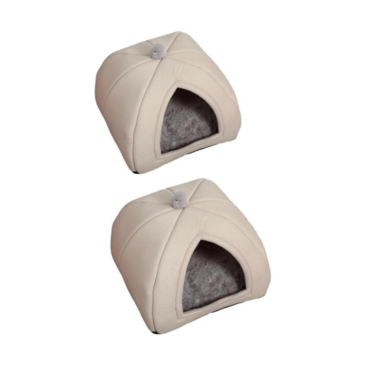 Qoo10 - 2-Piece Cat Warm House Dog Tent Sleeping Hut Calm Cave Pet Bed ...