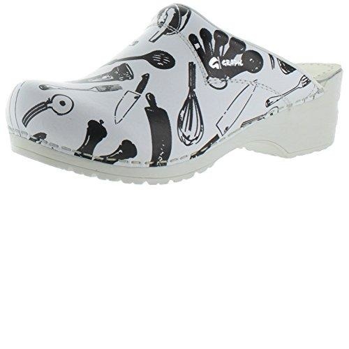 sanita floral clogs