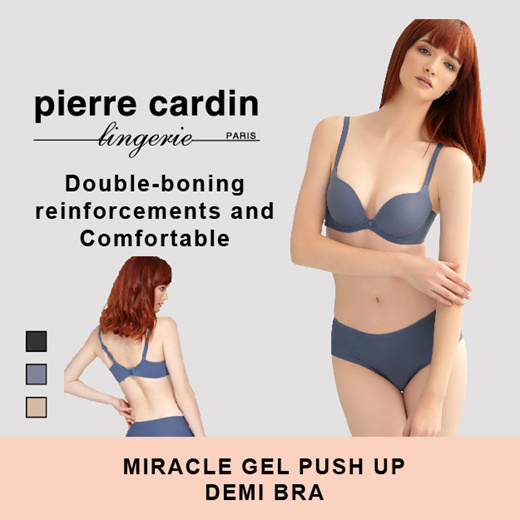 Qoo10 - Pierre Cardin Miracle Gel Push Up Demi Bra : Lingerie & Sleepwear