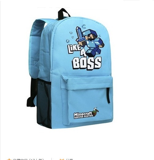 blue minecraft backpack