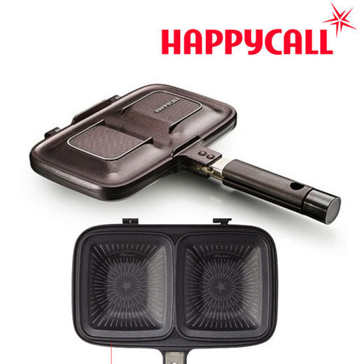 Happycall Compact Double Sided Pan Jumbo Grill Pan Frying Pan Compact  Series