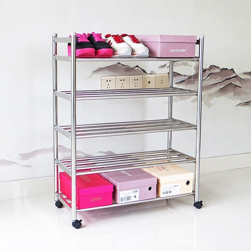 Qoo10 5 Layer Shoe Rack Special Stainless Steel Metal Shoe Rack Mobile Rack Tools Gardenin