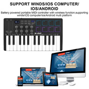 M-VAVE 25-Key MIDI Control Keyboard Mini Portable USB Keyboard MIDI Controller with 25 Velocity Sens