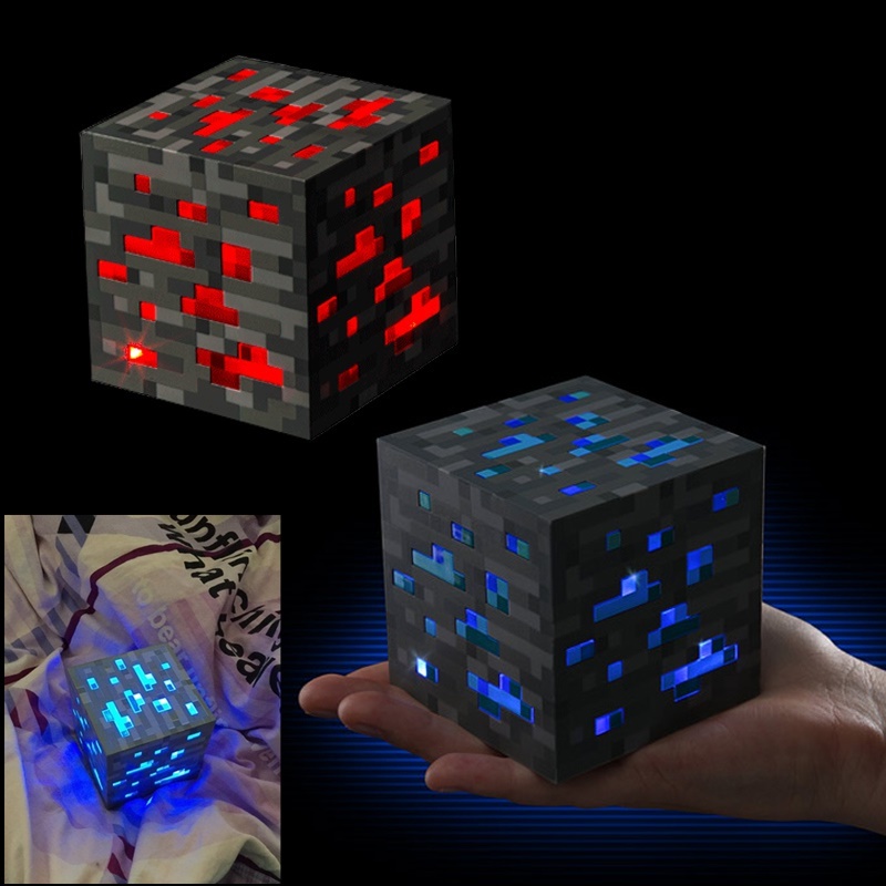 Qoo10 Minecraft Figures Light Up Redstone Ore Square Toys Minecraft Night Li Toys