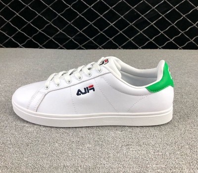 white leather fila shoes