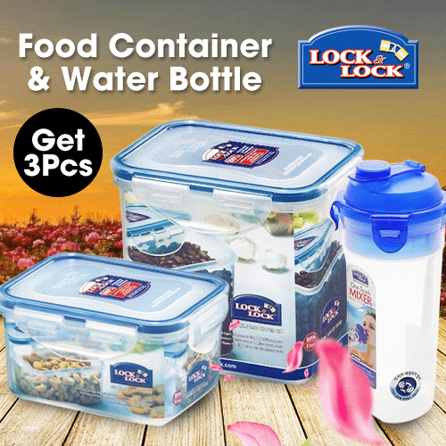 LOCKnLOCK Paket Promo Special Dapat 2 Food Container dan 1 Botol Minum Deals for only Rp136.000 instead of Rp170.000