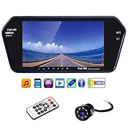 Wisholics 7 Inch Full HD Touch Bluetooth LED Screen and 8 Inch LED Reverse Camera For Car