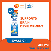 SCOTT S Emulsion Cod Liver Oil with Omega 3 Fatty Acid DHA for Children Original 400ml - 4 Pack