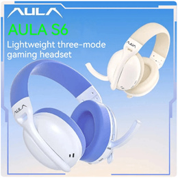 狼蛛（AULA）S6无线蓝牙有线三模头戴式耳机 轻量化游戏电竞耳机 电脑台式机笔记本耳机