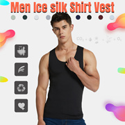 Men vest/men Ice silk  T-shirts/V collar vest/cool/breathable/men t shirt/men summer clothes