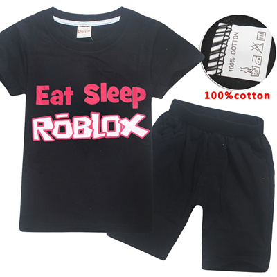 Yls 6 14years Ropa Ninas 2018 Blocks Roblox T Shirts Shorts Sets Teenage Boy Suit Boys Clothes Summe - 