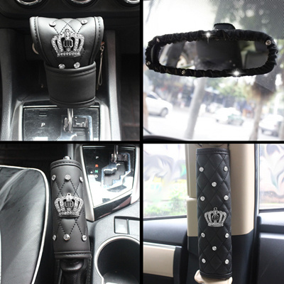 Qoo10 Car Interior Small Set Dad With Diamond Crown Handbrake Partner Set Re Automotive Ind