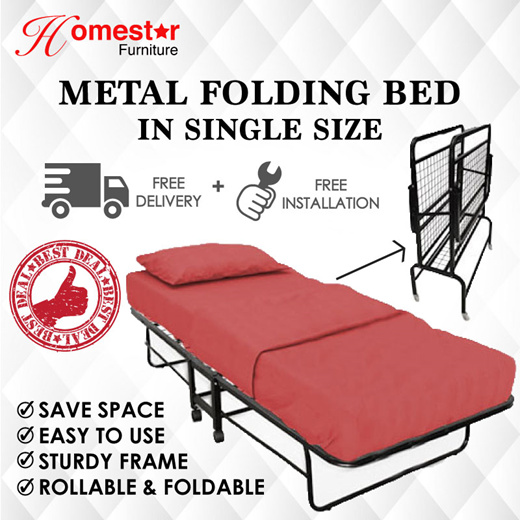 Qoo10 Metal Folding Bed Furniture, Best Portable Bed Frame