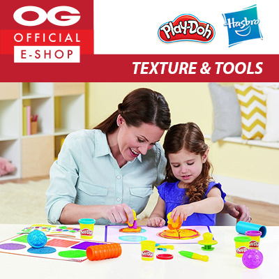 play doh shape and learn textures and tools