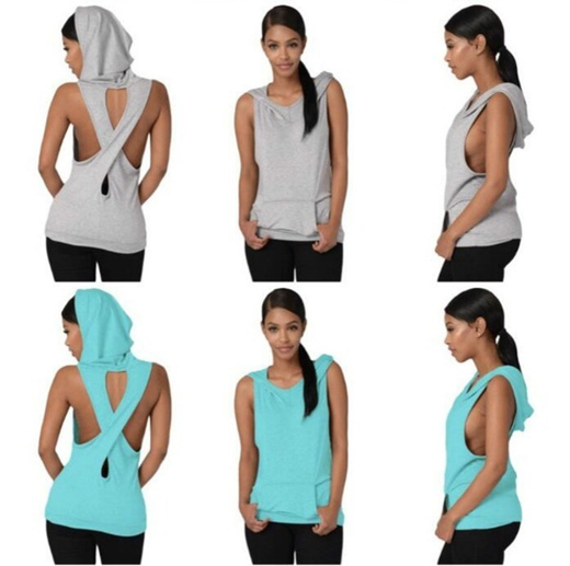 sleeveless pullover hoodie women's