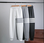 [1+1] 2 pairs of waffle casual pants for men and women, spring and autumn versatile harem nine-point sweatpants, large size loose thin couple pants