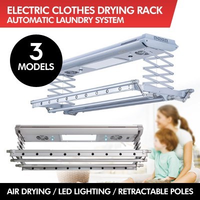 Electric Clothes Drying Rack Auto Cloth Drying Remote Control Automatic Lifting Led 3 Models