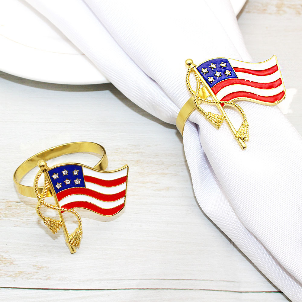 Wish+ | American Flag Napkin Rings Set of 6, 4th of July Napkin Ring ...