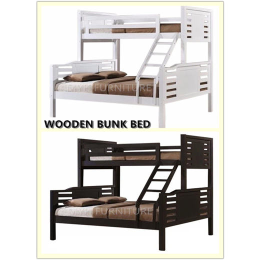 Wooden Bunk Bed Queen Size Single, Queen And Single Bunk Bed