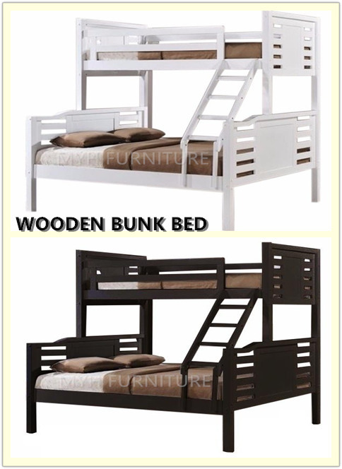 Wooden Bunk Bed Queen Size Single, Wooden Queen Bunk Bed