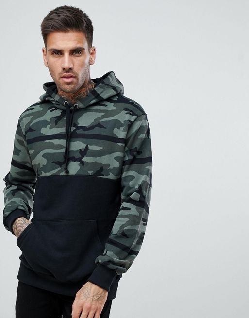 hoodie pull and bear camo