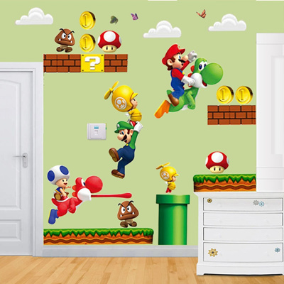 Color Multicolor Home Kid Room Decor Super Mario Bros Yoshi Kids Removable Wall Decals Sticker N