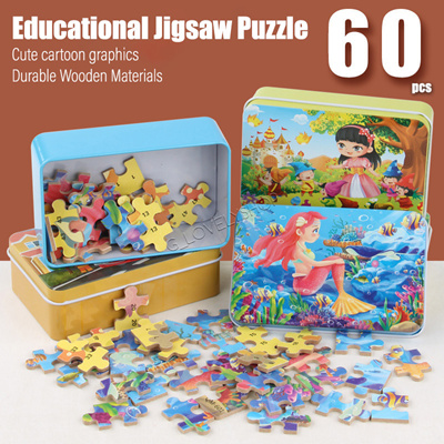 24pcs ROBOTIME Wooden Sea World Jigsaw Puzzle with Storage Tray Learning Toy for Boys and Girls 