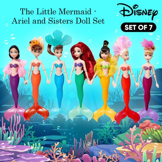 ariel and sisters dolls set of 7