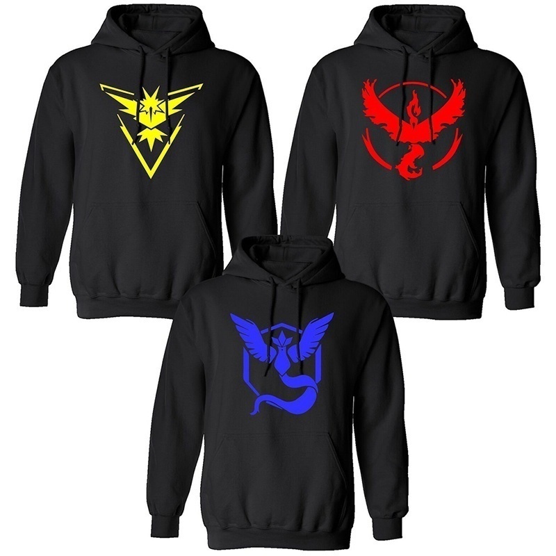 Qoo10 Autumn Pokemon Go Team Valor Team Instinct Team Mystic Logo Pullover H Men S Clothing