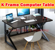 【K Frame Computer Table】Study Table / Computer Desk with Shelf Simple Minimalist Home Office