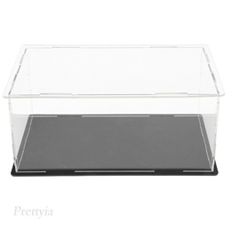 2-Layers Display Case/Box Dustproof Showcase Character Doll Storage Case Acrylic Plastic Transparent Clear Pink 20*10*9cm