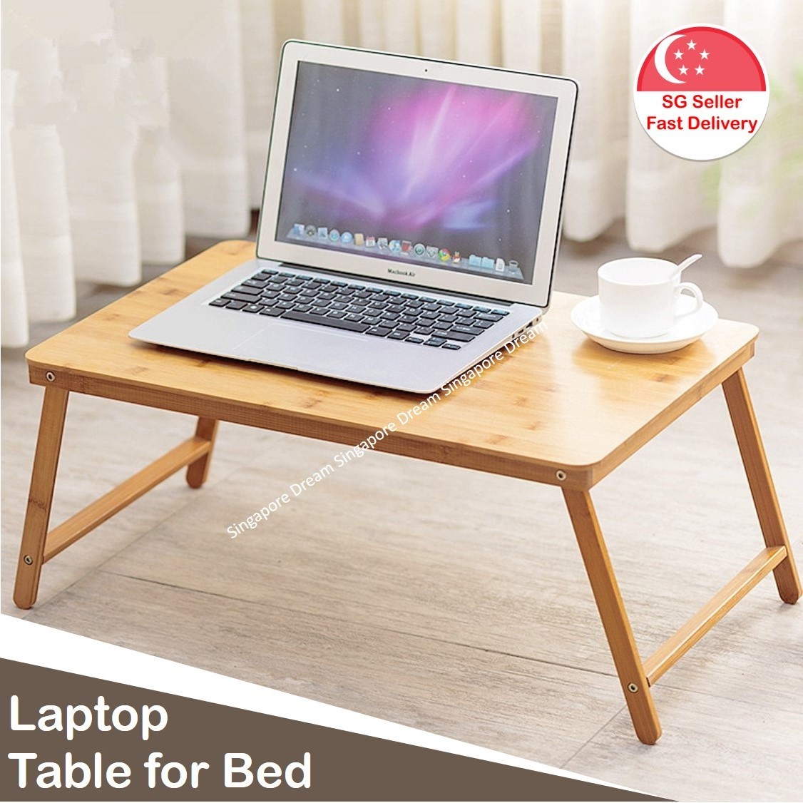 Qoo10 Laptop Table For Bed Portable Bamboo Foldable Bedside Table Stand For Furniture Deco