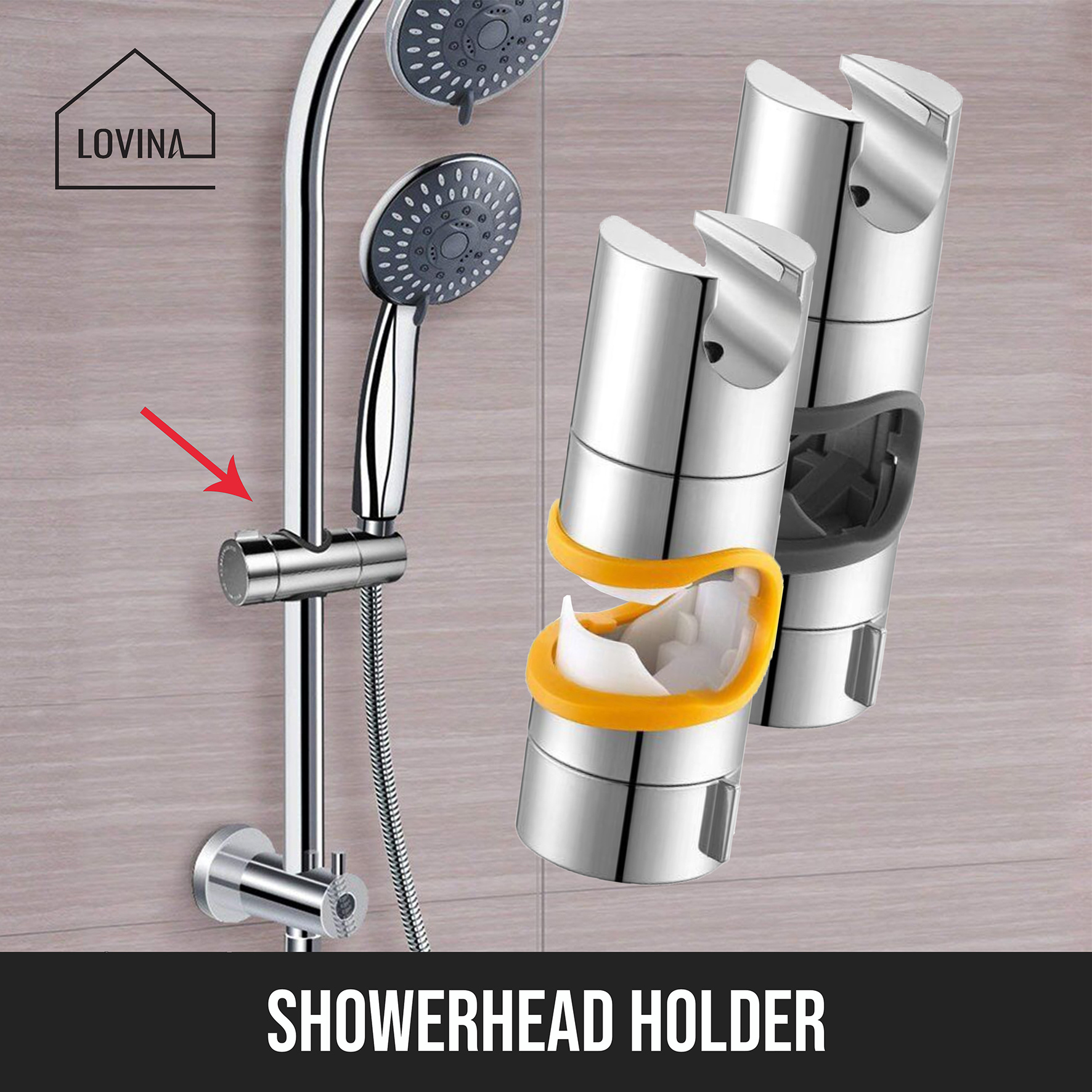 Qoo10 ADJUSTABLE BATHROOM SHOWER HEAD HOLDER UNIVERSAL RAIL HEAD BRACKET MOU... Household