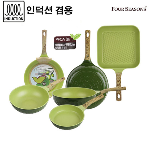 
	Qoo10 - Four Seasons Olive Green Wood IH Induction Frying Pan / Court Fan / Wo... : Kitchen
