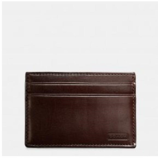 COACH Card Case In Water Buffalo Leather in Brown for Men