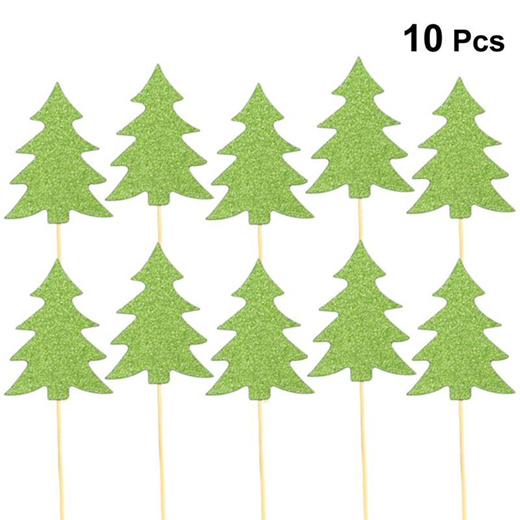 Qoo10 10pcs Christmas Tree Cake Topper Dessert Cake Insert Card Christmas Bi Furniture Deco