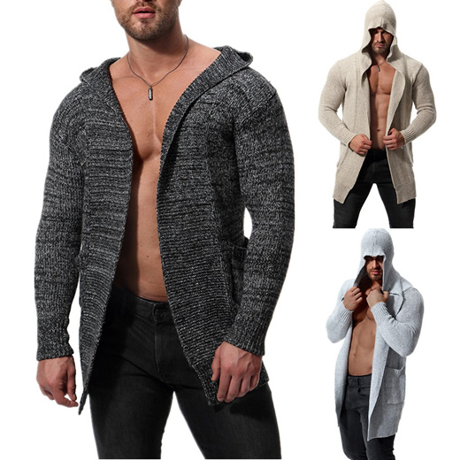 mens hooded cardigan jacket