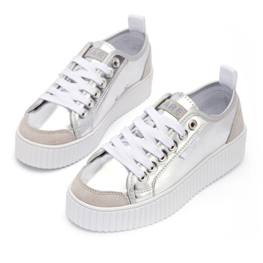 silver sneakers for