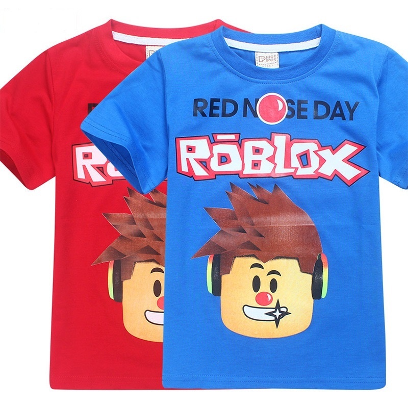 2018 New Roblox Red Nose Day Boys T Shirt Kids Spring Autumn
