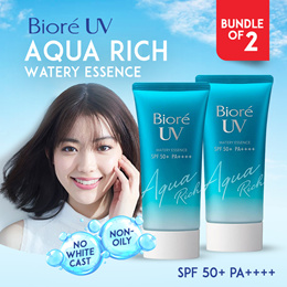 [Bundle of 2] Biore UV Aqua Sunscreen Rich Watery Essence SPF 50+ ( 50g )