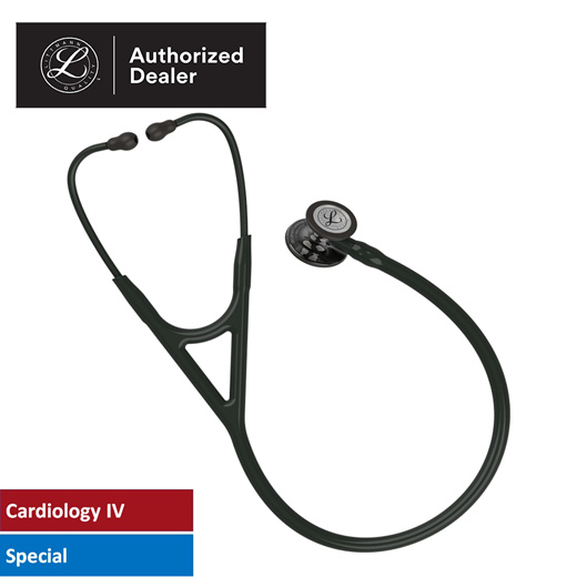 Littmann Cardiology IV Stethoscope, Smoke Black Black, 6232