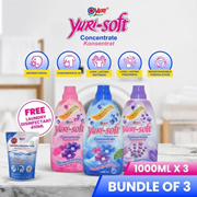 [Bundle of 3] Yuri-Soft Conc Fabric Softener 1000mlx3 +Free Yuri Laundry Disinfectant 410ml