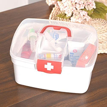  Idomy Plastic Lockable Medication Box, Family First Aid Box,  Medicine Lock Organizer, Clear : Health & Household